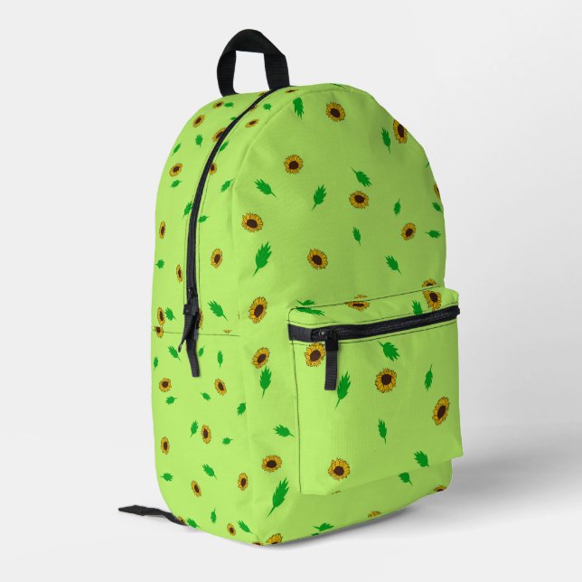 Sunflowers  pattern Printed Backpack (Back Corner Left)