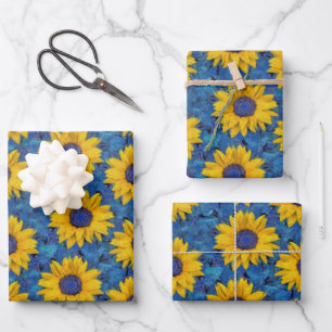 Sunflowers Pattern Wrapping Paper Sheet
