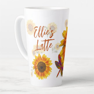 Sunflowers Personalised Latte Mug