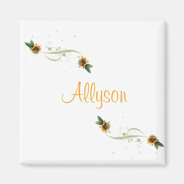 Sunflowers Personalised Magnet (Front)