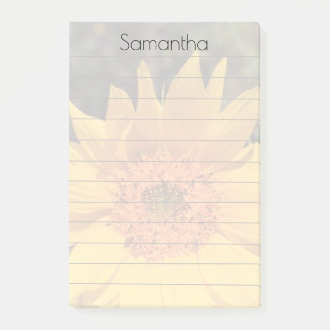 Sunflowers personalised Post-it® Notes 4" x 6" (Front)