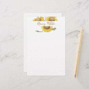 Sunflowers personalised  stationery