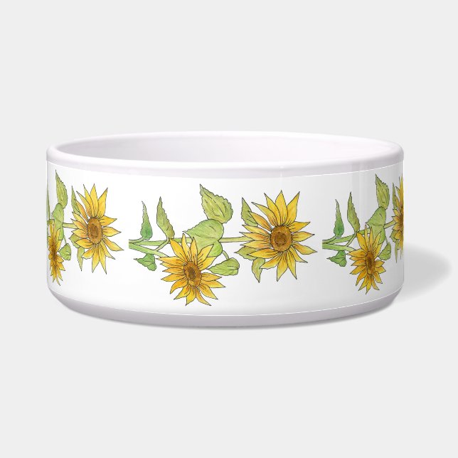 Sunflowers Pet Bowl (Front)