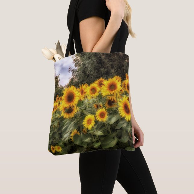 Sunflowers Photo All Over Print Tote Bag (Close Up)