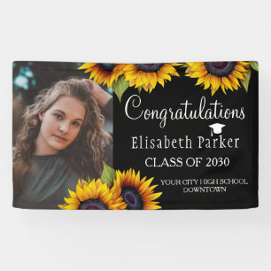 Sunflowers PHOTO chic graduation congratulations Banner