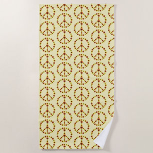 Sunflowers Photos Peace Sign Design Beach Towels