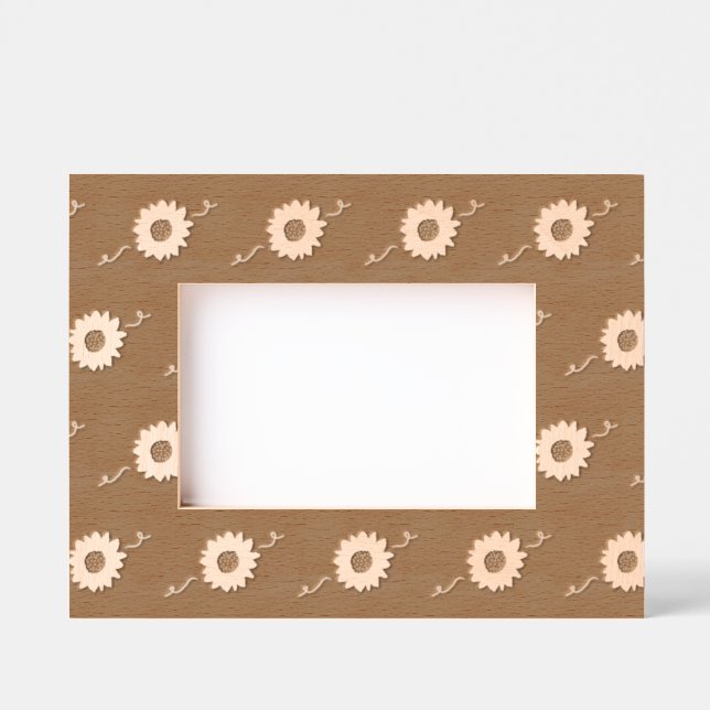 Sunflowers Picture Frame (Barn Red & Gold) (Front)