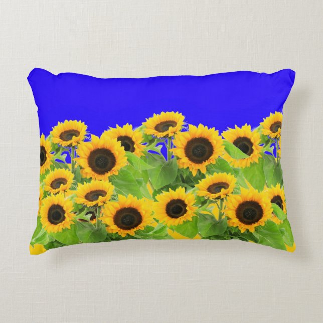 Sunflowers Pillow Ukraine Flag Colos - Freedom (Front)