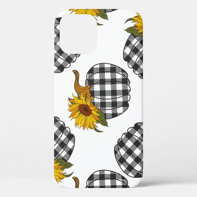 Sunflowers, plaid pumpkin, farmhouse decor Case-Mate iPhone case (Back)
