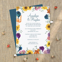 Sunflowers, Plum Purple Calla Lilies Wedding