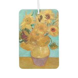Sunflowers, Post Impressionist Still Life Painting Car Air Freshener