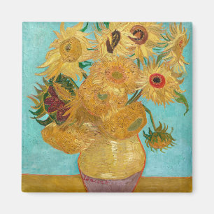 Sunflowers, Post Impressionist Still Life Painting Magnet