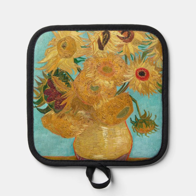 Sunflowers, Post Impressionist Still Life Painting Pot Holder (Front)