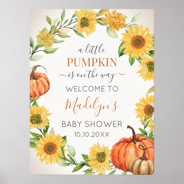 Sunflowers & Pumpkin Welcome Sign (Front)