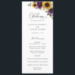 Sunflowers Purple Greenery Floral Rustic Wedding Programme<br><div class="desc">Sunflowers Purple Floral Greenery Rustic Wedding Program. Floral Violet Lilac Wedding Order of Service</div>