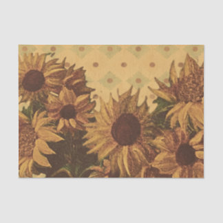 Sunflowers retro vintage backdrop tissue paper