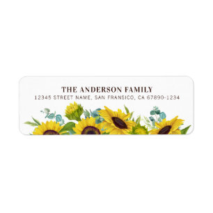 Sunflowers Return Address Labels