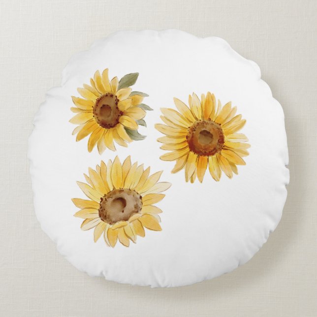 Sunflowers Round Cushion (Front)