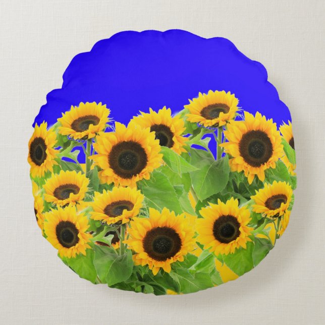Sunflowers Round Pillows (Front)