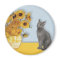 Sunflowers - Russian Blue cat