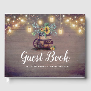 Sunflowers Rustic Country Fall Wedding Guest Book