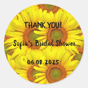 Sunflowers Rustic Country Floral Summer Yellow Classic Round Sticker