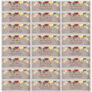 Sunflowers Rustic Fall Guest Names Address Labels