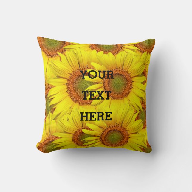 Sunflowers Rustic Floral Summer Yellow Weddings Cushion (Front)