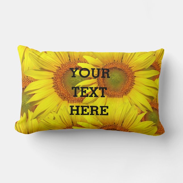 Sunflowers Rustic Floral Summer Yellow Weddings  Lumbar Cushion (Front)