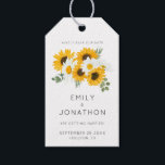Sunflowers Rustic Floral Yellow Save The Date Gift Tags<br><div class="desc">A rustic floral design to add to your Save The Date favours for that personal touch, withsunflowers and wildflowers and foliage and simple typography. Easily personalise the text with your details. You can also change font styles and colours, as well as the background colours on either side if you wish...</div>