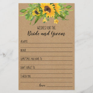 Sunflowers Rustic Wishes for the Couple Card