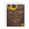 Sunflowers rustic wood budget save date wedding