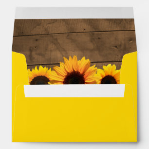 Sunflowers & Rustic Wood Personalised Envelope