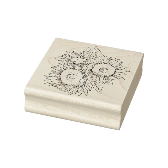 Sunflowers scrapbooking arts and crafts rubber stamp (Stamp)