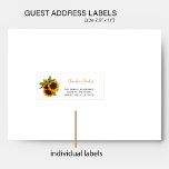 Sunflowers script individual guest address labels<br><div class="desc">Personalised wedding guest name and address mailing labels with an elegant rustic sunflower bouquet and a chic faux gold calligraphy script.</div>