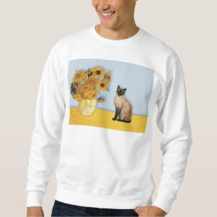 Sunflowers - Seal Point Siamese cat Sweatshirt