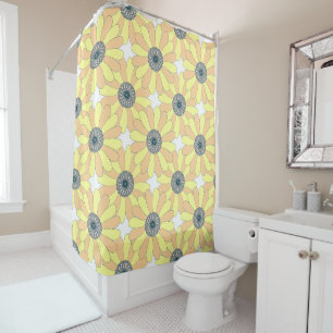 Sunflowers seamless floral pattern shower curtain
