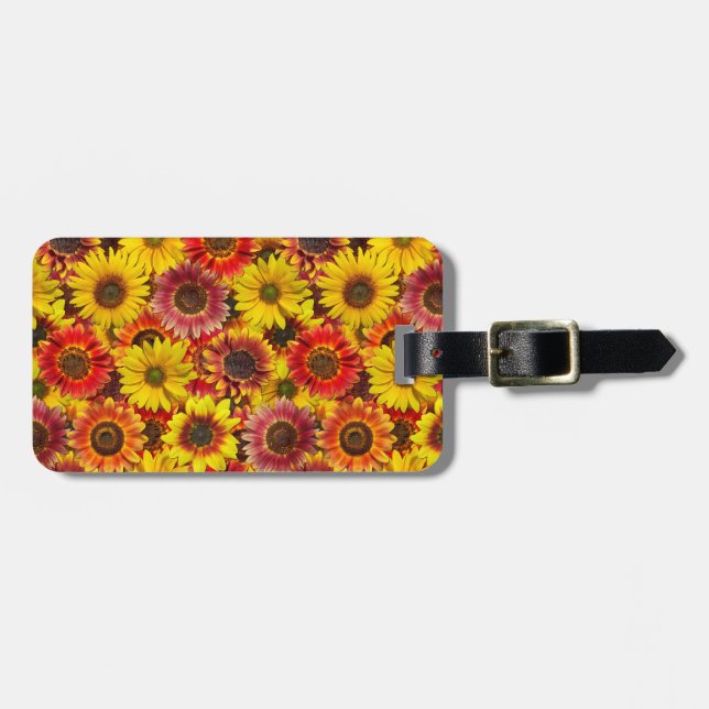 Sunflowers Seamless Pattern Luggage Tag (Front Horizontal)