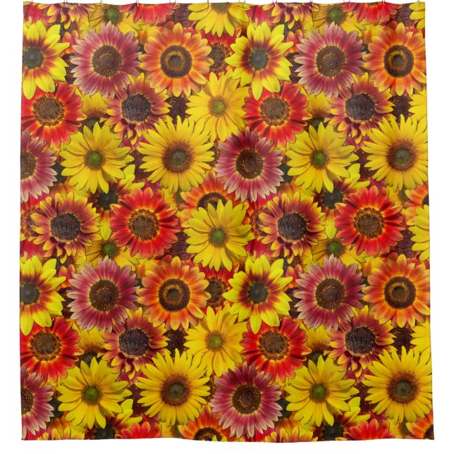 Sunflowers Seamless Pattern Shower Curtain (Front)