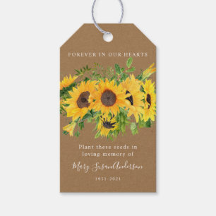Sunflowers Seed Packet Memorial Funeral Favour Tag