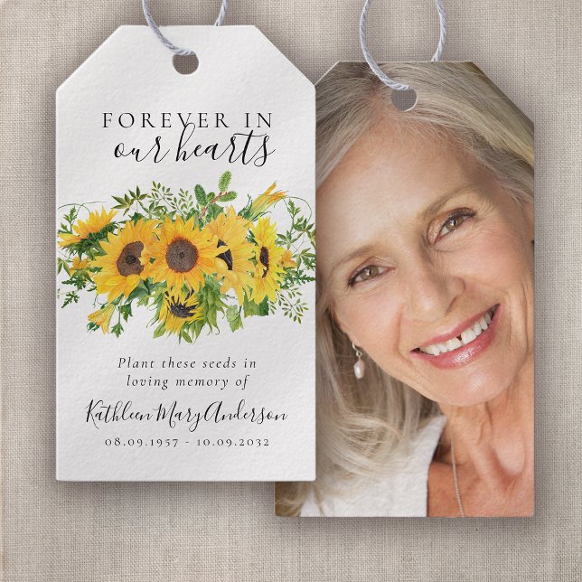 Sunflowers Seed Packet Memorial Funeral Favour Tag (Creator Uploaded)