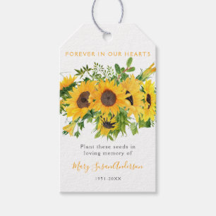 Sunflowers Seed Packet Memorial Funeral Favour Tag