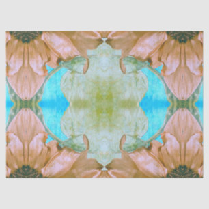 Sunflowers Sepia Teal Floral Vintage Antique Tissue Paper