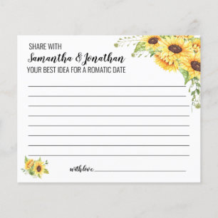 Sunflowers Share Date Idea Bridal Shower Card