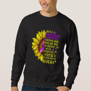 Sunflowers Shes A Fibromyalgia Warrior Awareness Sweatshirt