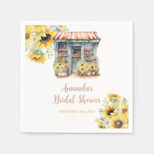 Sunflowers She's Off The Market Bridal Shower Napkin