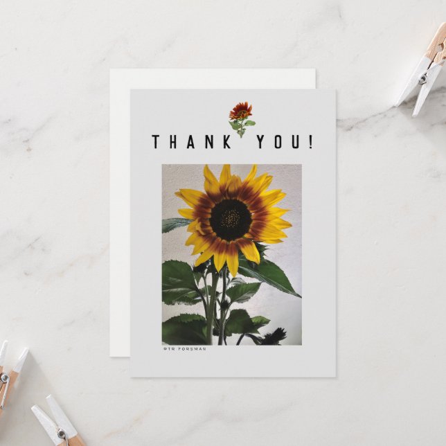 Sunflowers simple note card  81724 (Front/Back In Situ)