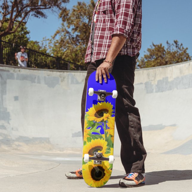 Sunflowers Skateboard Ukraine Flag Colours Support (Outdoor 2)
