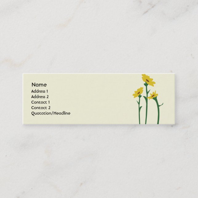 Sunflowers - Skinny Mini Business Card (Front)