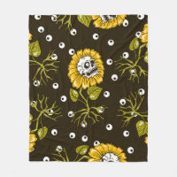 sunflowers skulls seamless pattern